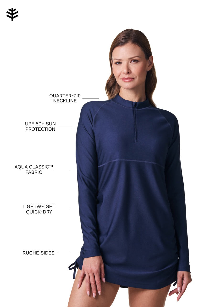 Women's Lawai Ruche Swim Shirt | Navy