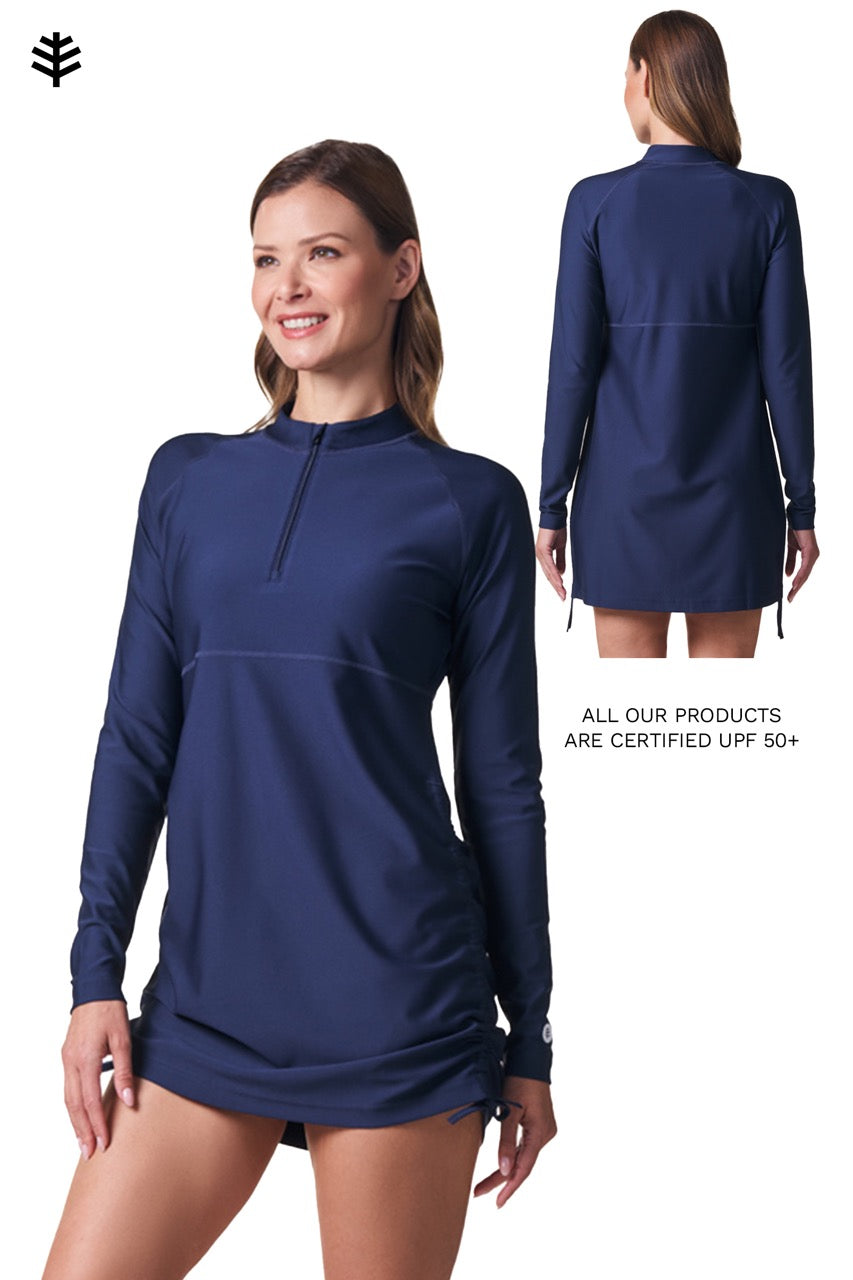 Women's Lawai Ruche Swim Shirt | Navy