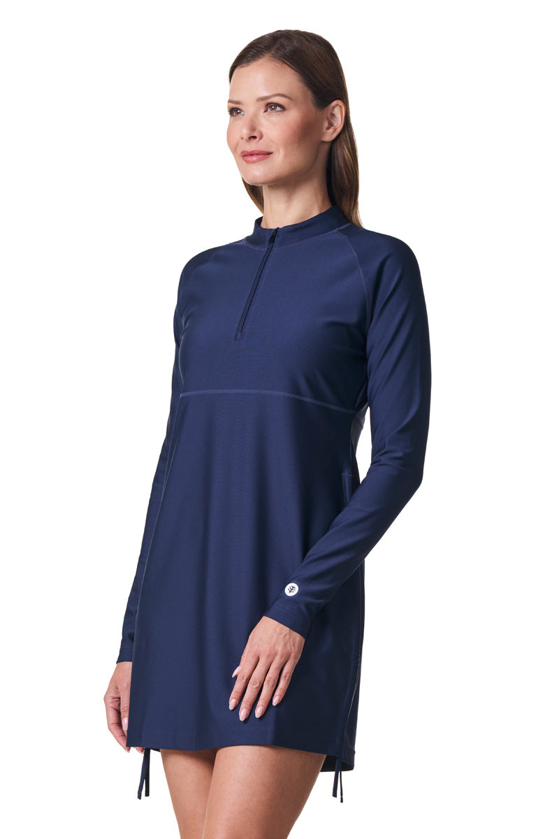 Women's Lawai Ruche Swim Shirt | Navy
