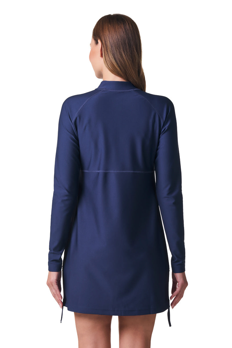 Women's Lawai Ruche Swim Shirt | Navy