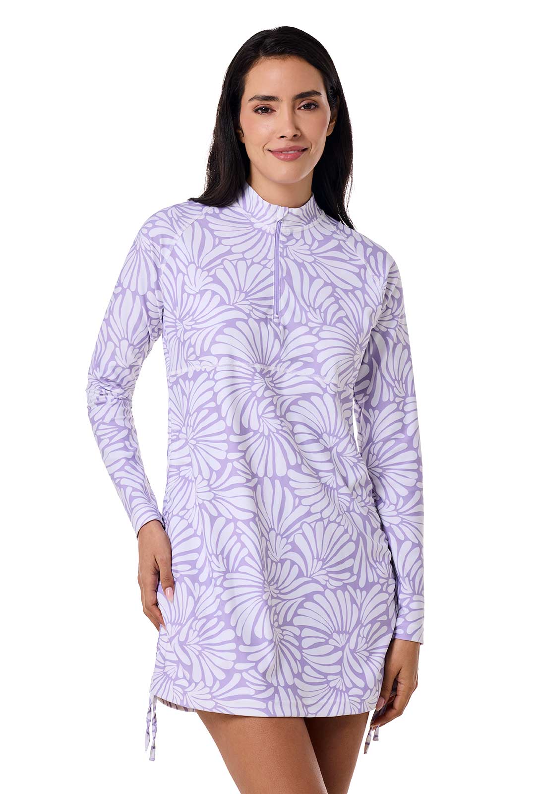 Women's Lawai Ruche Swim Shirt | Lavendula Sea Fan