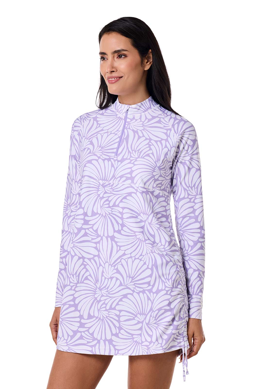 Women's Lawai Ruche Swim Shirt | Lavendula Sea Fan