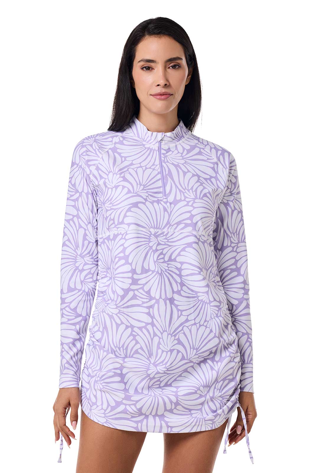 Women's Lawai Ruche Swim Shirt | Lavendula Sea Fan