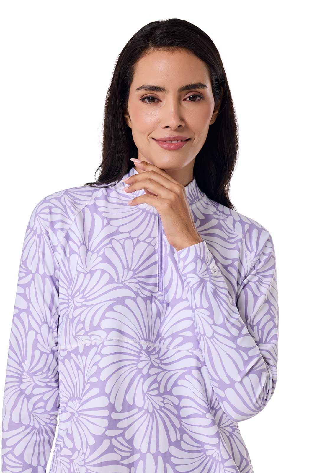 Women's Lawai Ruche Swim Shirt | Lavendula Sea Fan