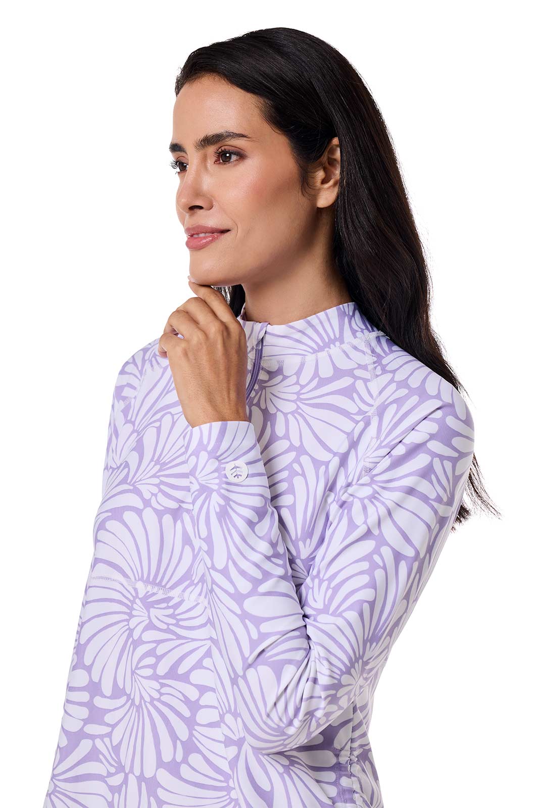 Women's Lawai Ruche Swim Shirt | Lavendula Sea Fan