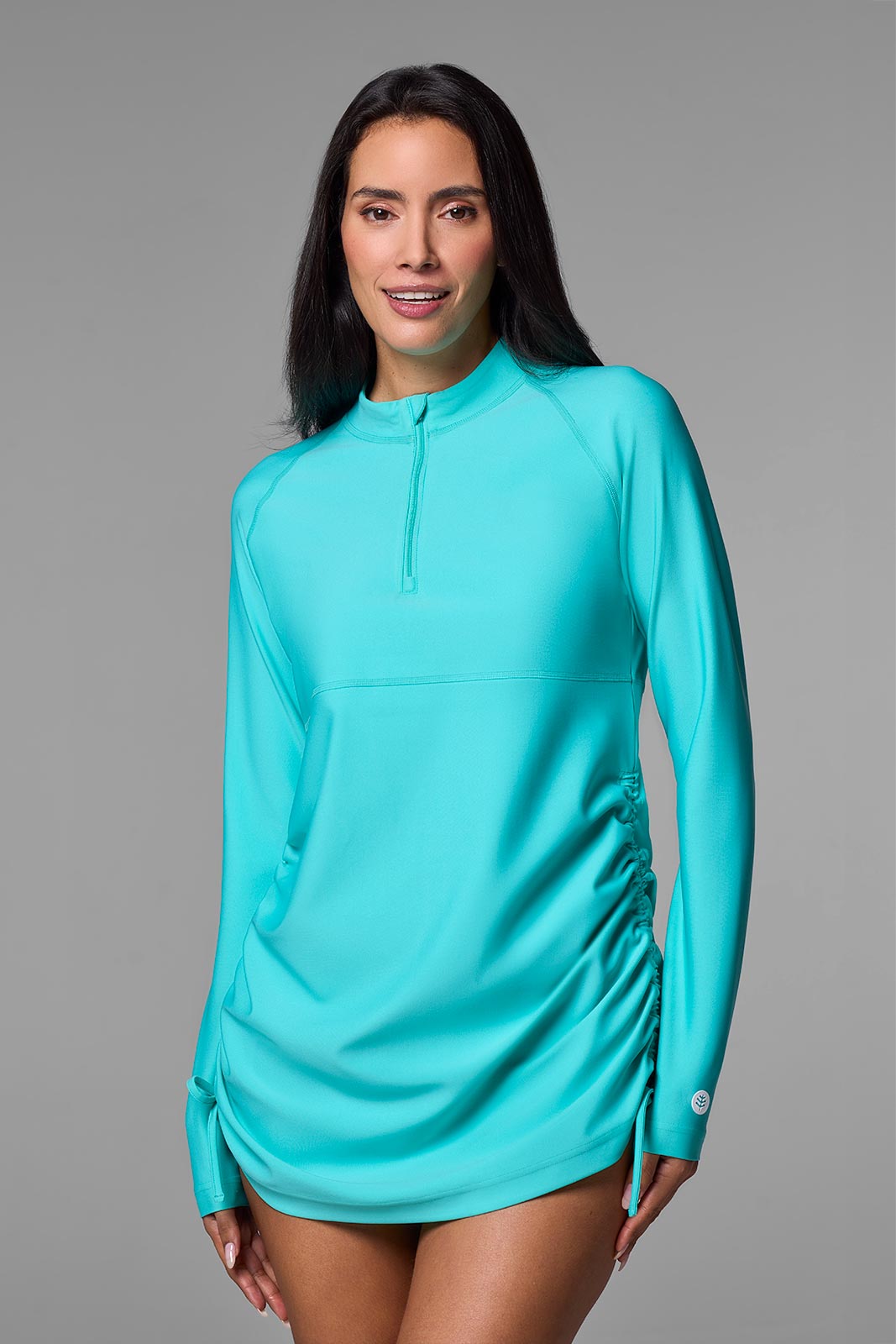Women's Lawai Ruche Swim Shirt | Blue Curacao