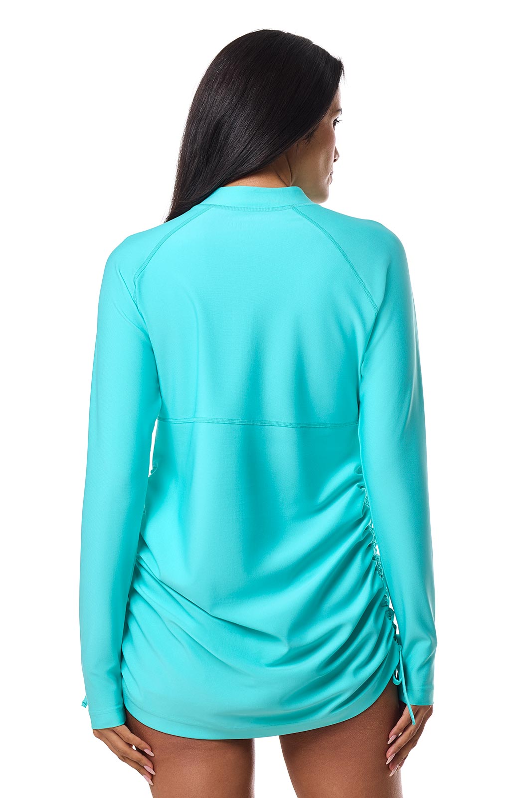 Women's Lawai Ruche Swim Shirt | Blue Curacao