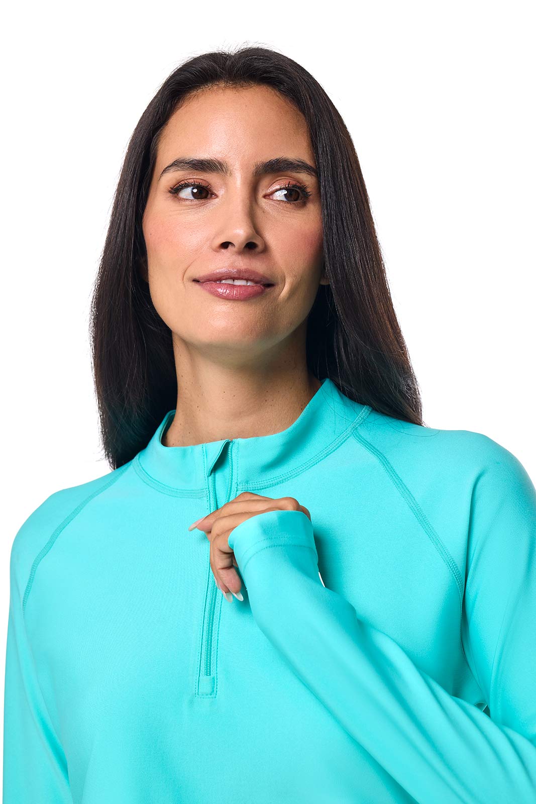 Women's Lawai Ruche Swim Shirt | Blue Curacao