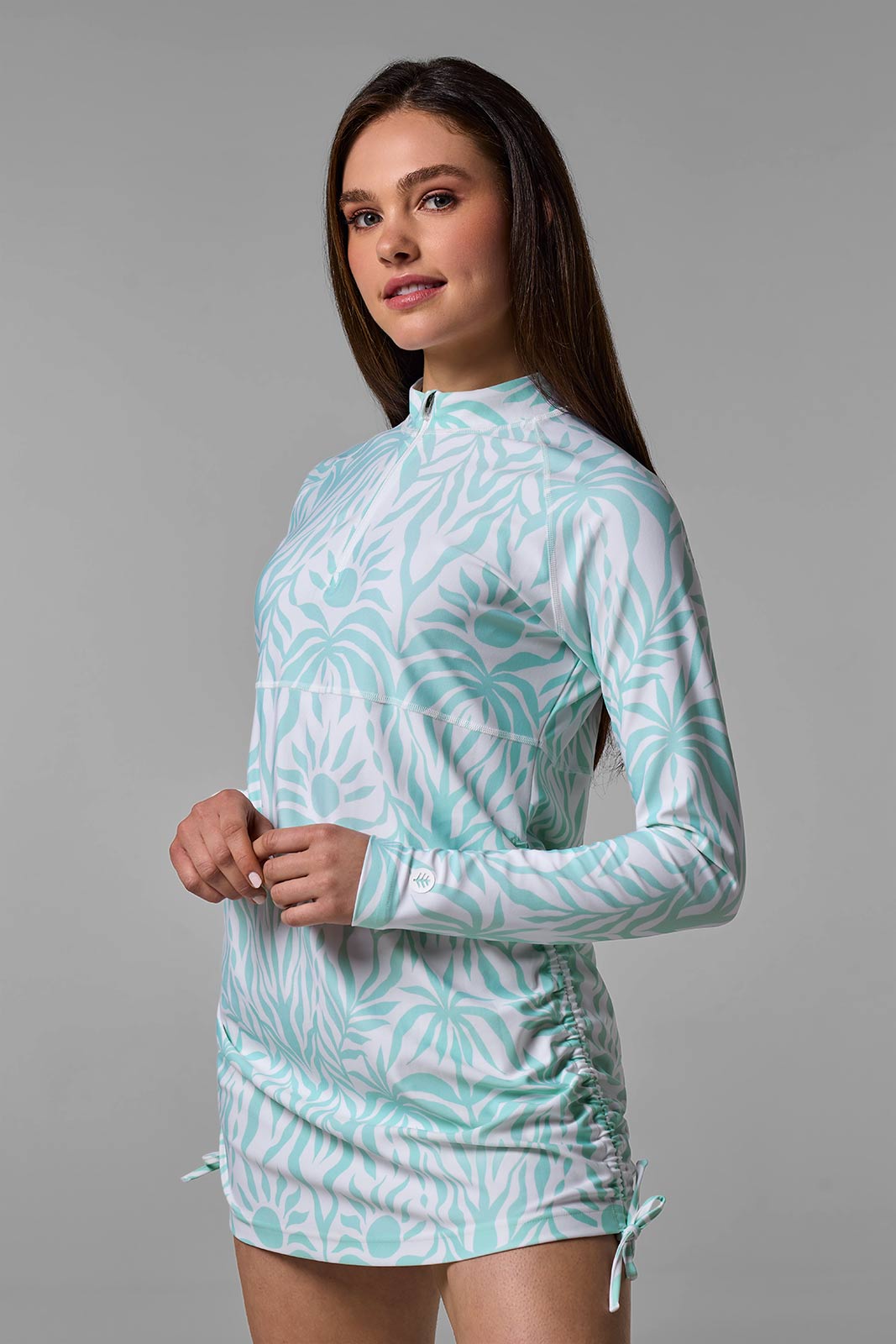 Women's Lawai Ruche Swim Shirt | Honeydew American Palm