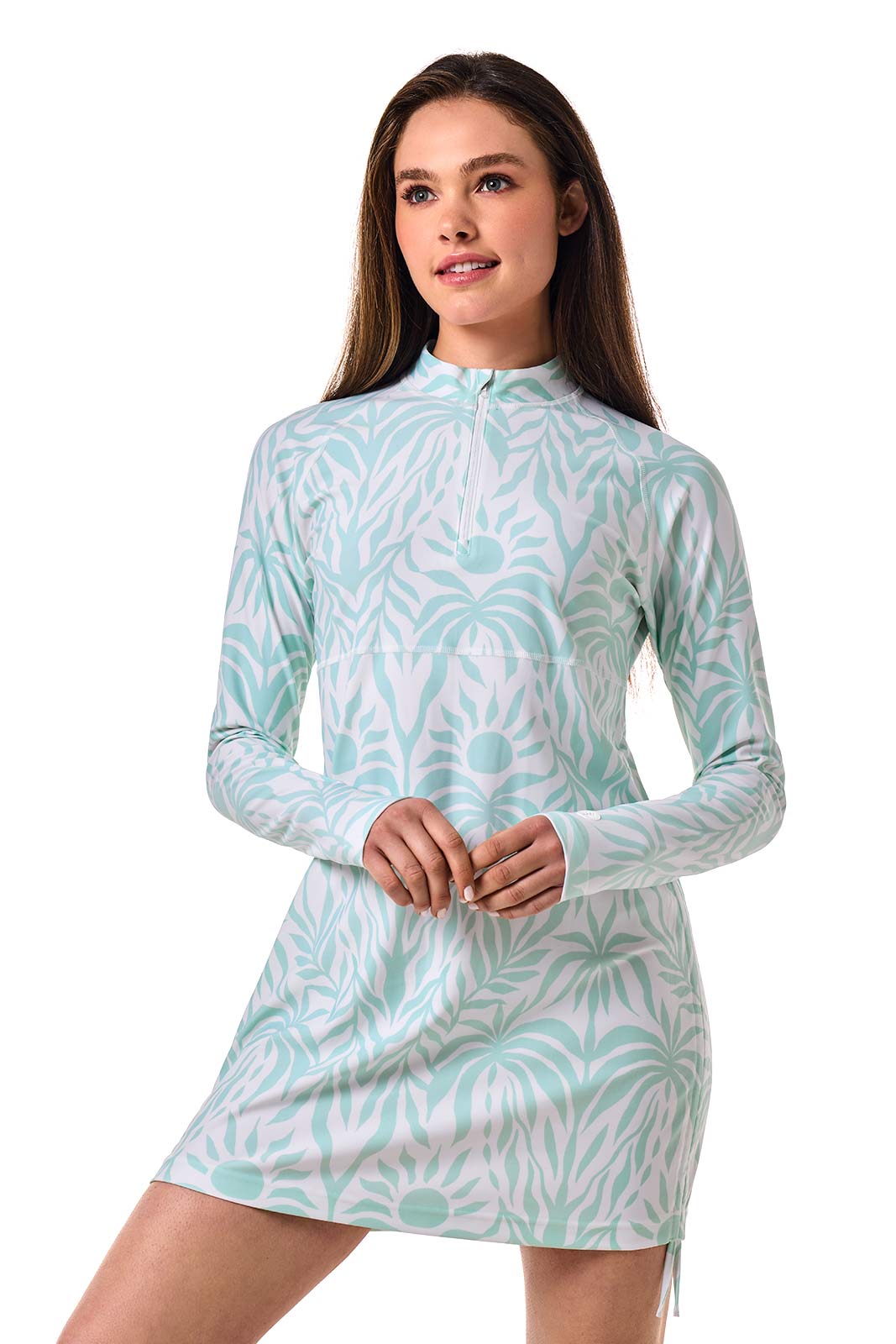 Women's Lawai Ruche Swim Shirt | Honeydew American Palm