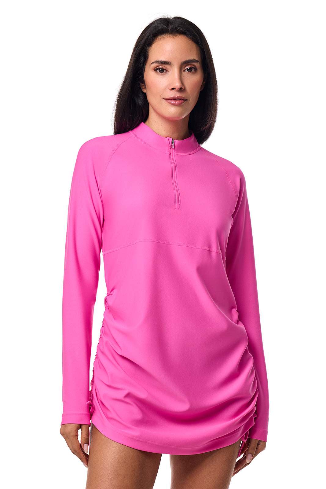 Women's Lawai Ruche Swim Shirt | Tulip Pink