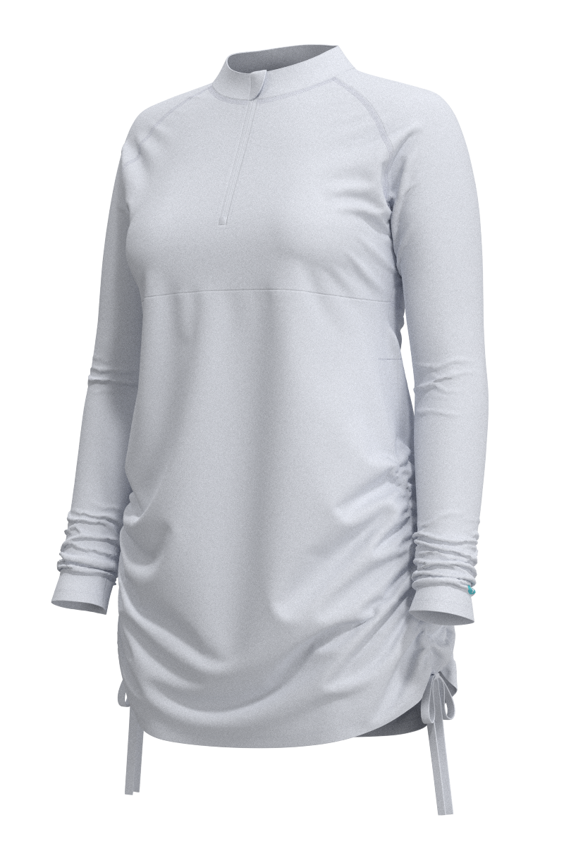 Women's Lawai Ruche Swim Shirt | White