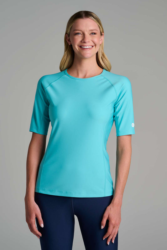 Women's Hightide Short Sleeve Swim Shirt | Blue Curacao