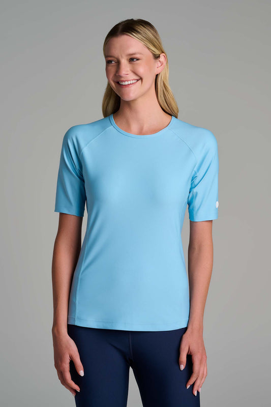 Women's Hightide Short Sleeve Swim Shirt | Arctic Blue