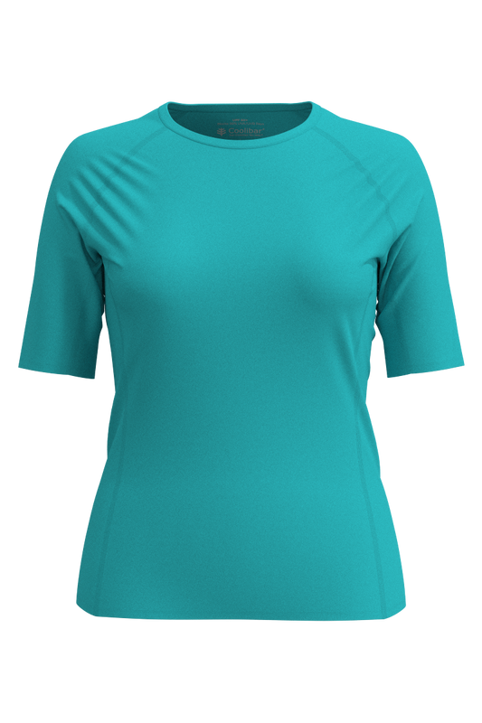 Women's Hightide Short Sleeve Swim Shirt | Coolibar Blue