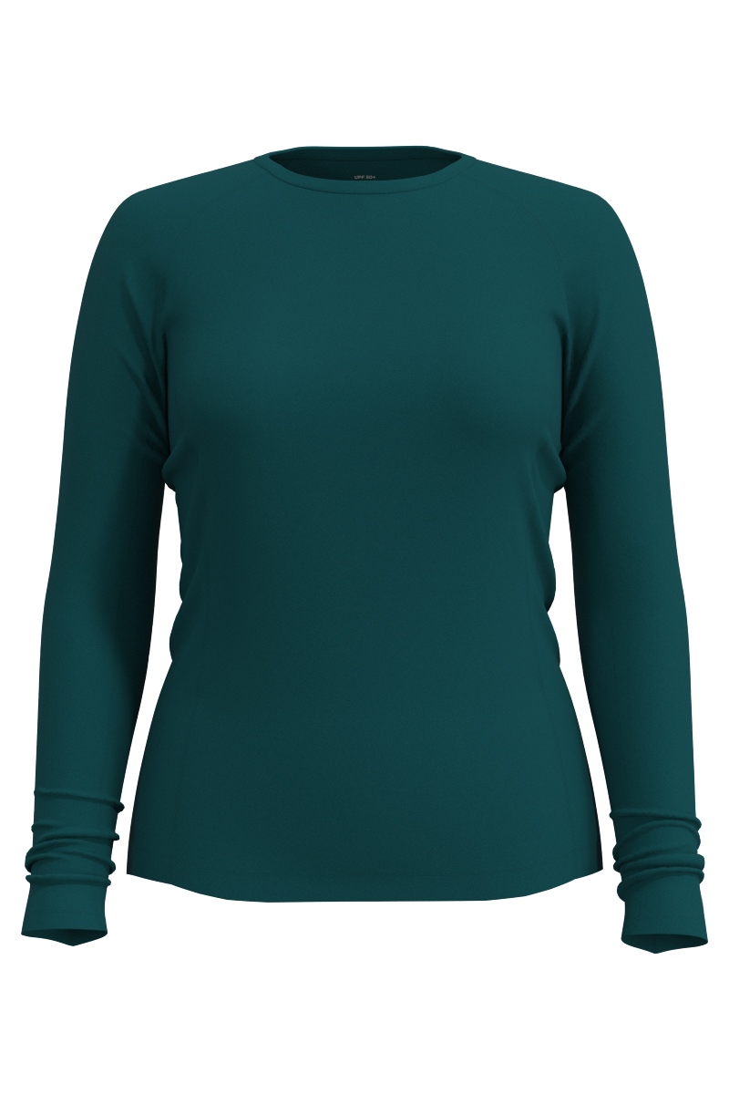 Camiseta de baño de manga larga Hightide para mujer | Verde azulado transformador