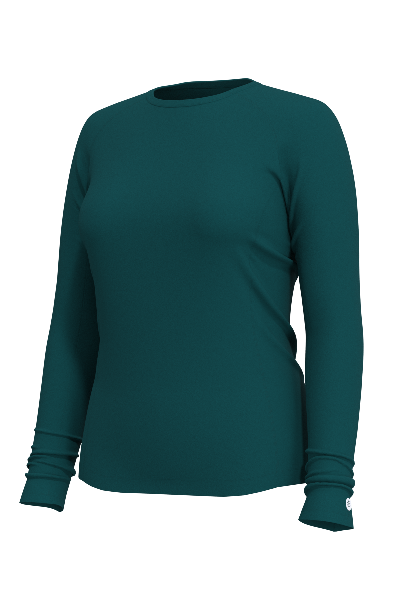 Camiseta de baño de manga larga Hightide para mujer | Verde azulado transformador
