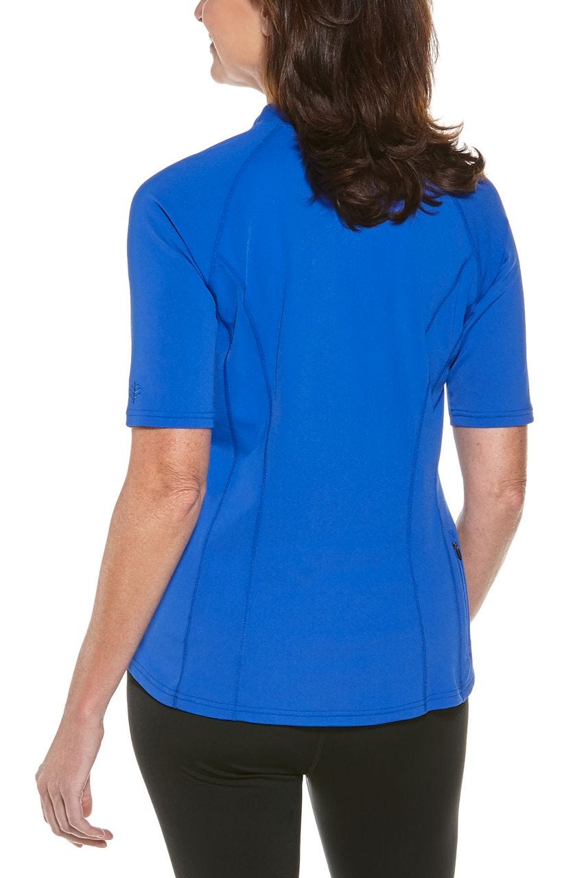 Women's Freestyle Short Sleeve Rash Guard | Baja Blue