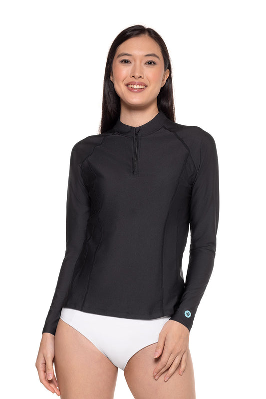 Women's Freestyle Long Sleeve Rash Guard | Black