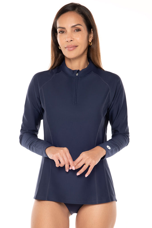 Women's Freestyle Long Sleeve Rash Guard | Navy