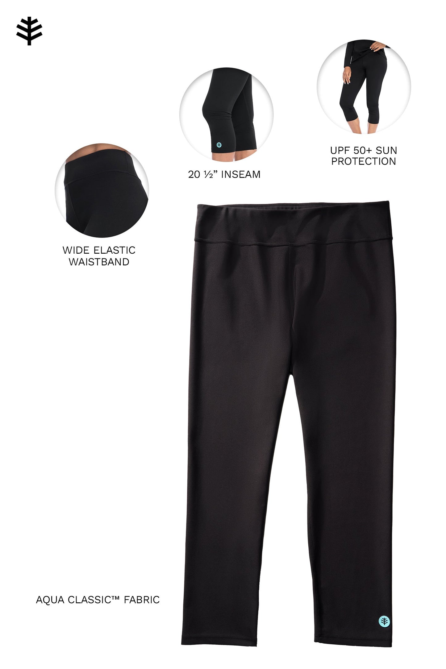 Women's Deep Water Swim Capris | Black