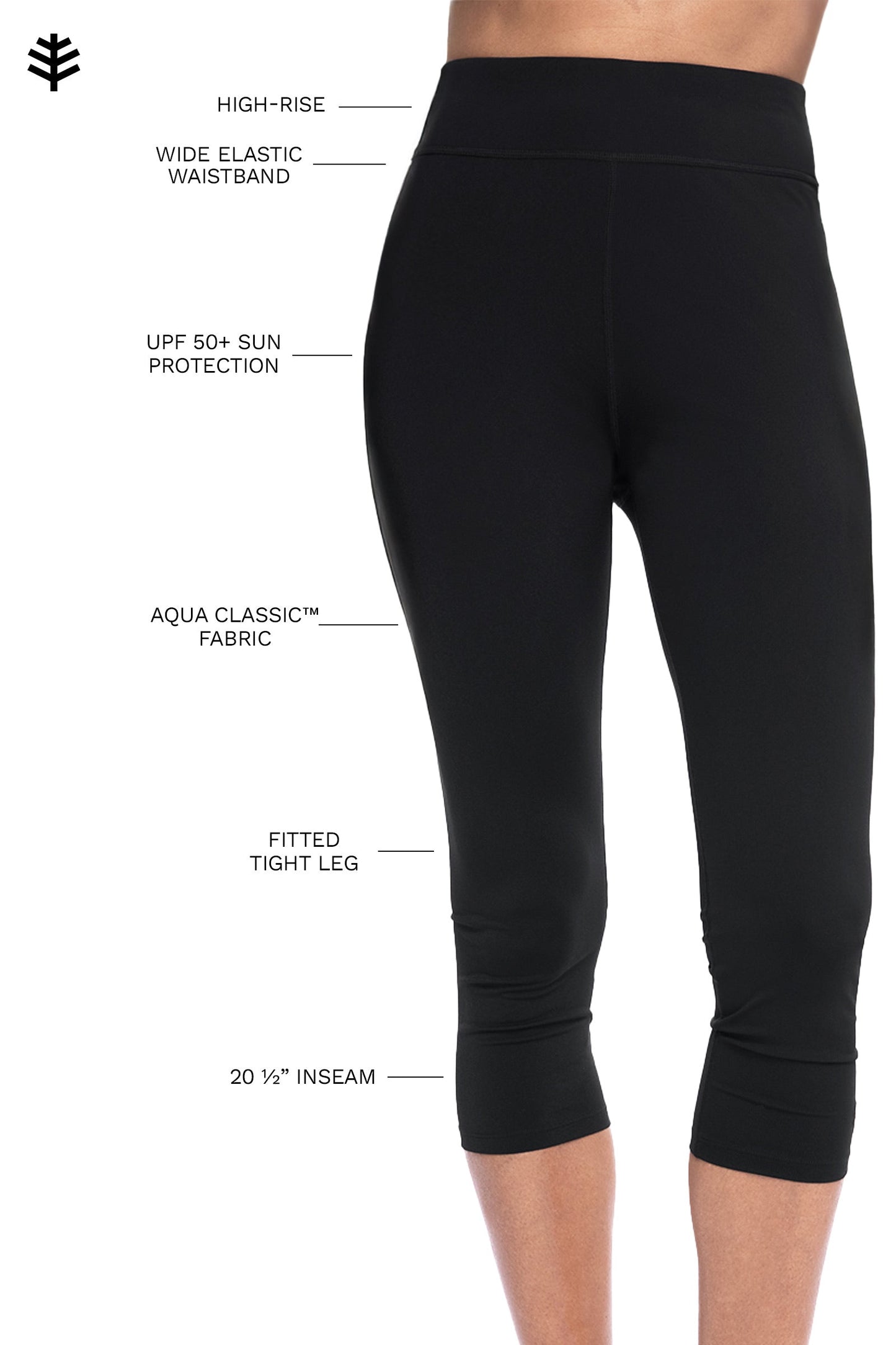 Women's Deep Water Swim Capris | Black