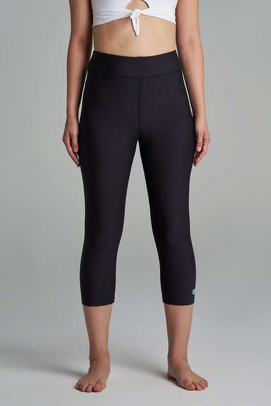 Women's Deep Water Swim Capris | Black