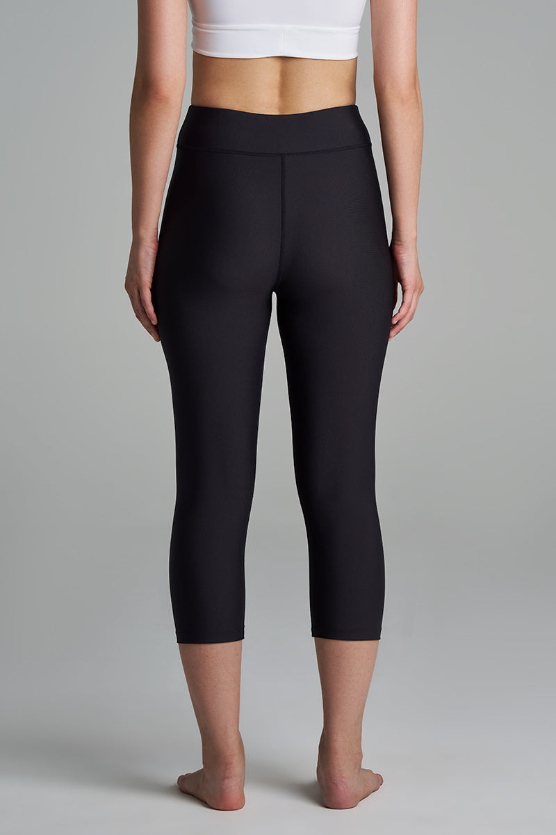 Women's Deep Water Swim Capris | Black