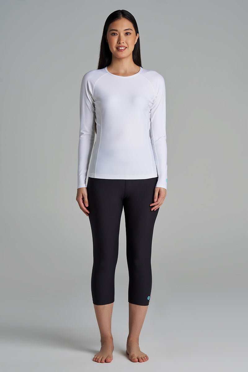 Women's Deep Water Swim Capris | Black