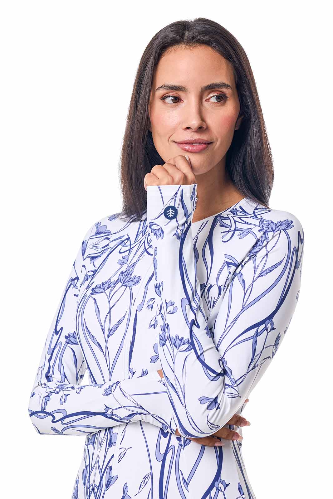 Women's Escalante Long Sleeve Swimsuit | White Iris Dusk