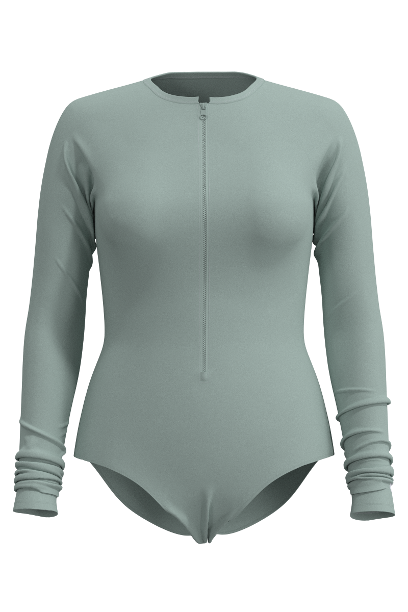 Women's Escalante Long Sleeve Swimsuit | Misty Aqua