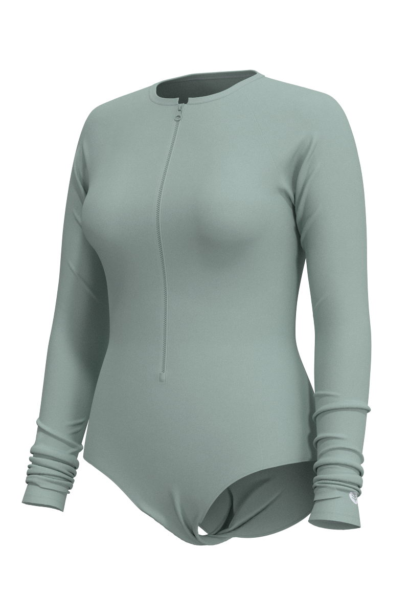 Women's Escalante Long Sleeve Swimsuit | Misty Aqua