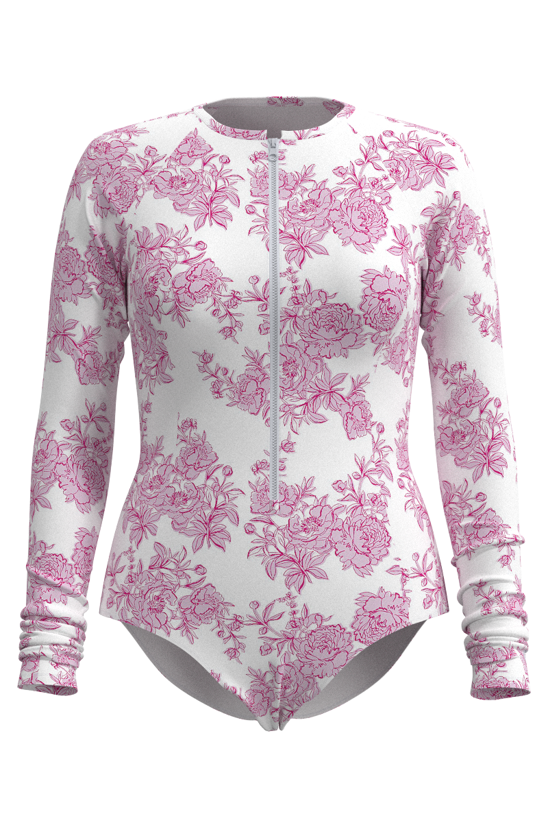 Women's Escalante Long Sleeve Swimsuit | Fuchsia Bouquet