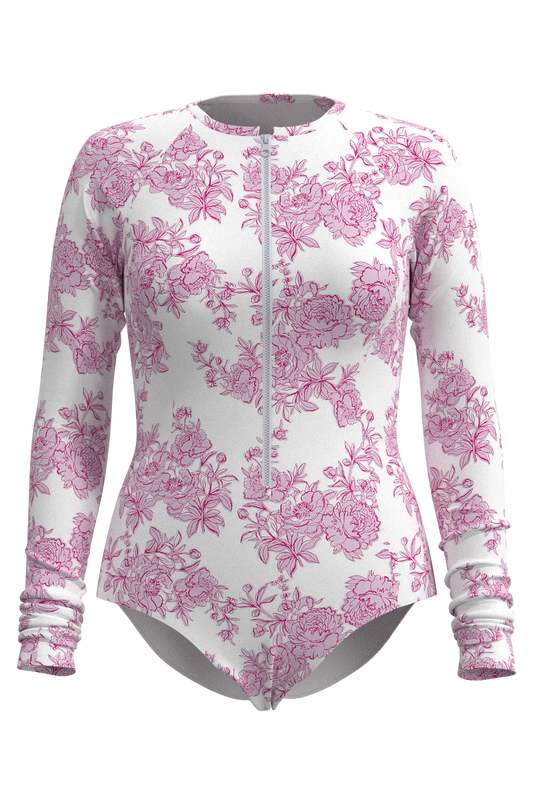Women's Escalante Long Sleeve Swimsuit | Fuchsia Bouquet