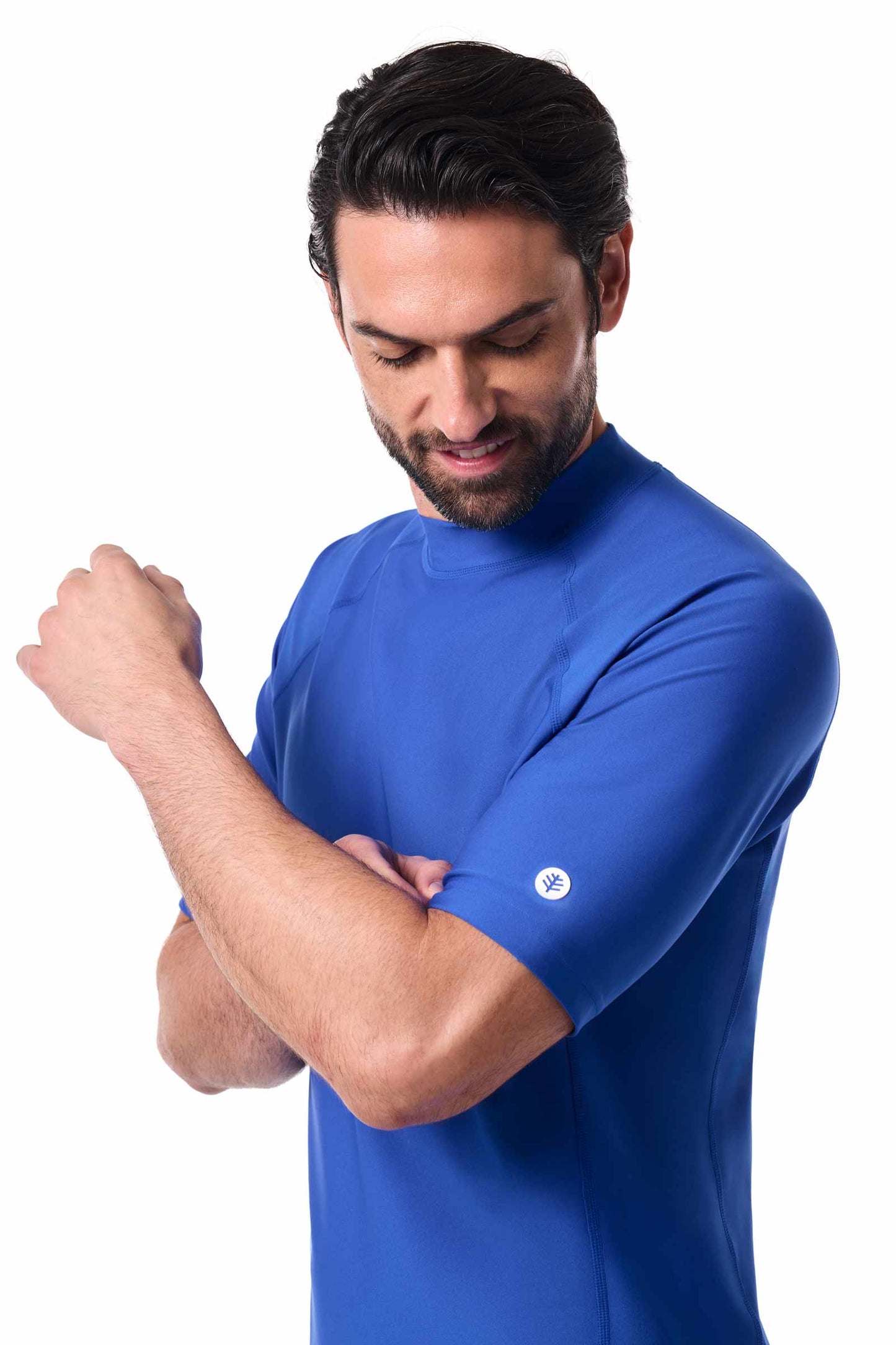 Men's Tulum Short Sleeve Surf Rash Guard | Baja Blue