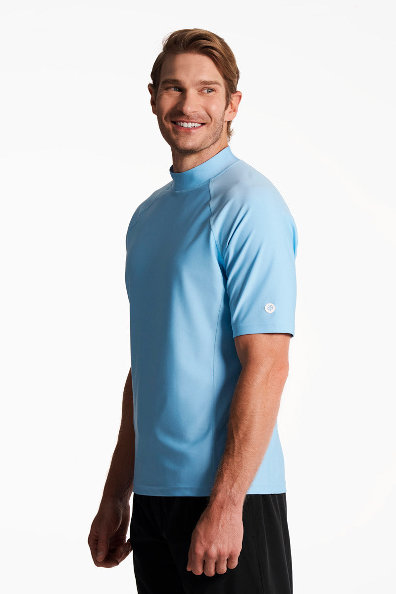 Men's Tulum Short Sleeve Surf Rash Guard | Artic Blue