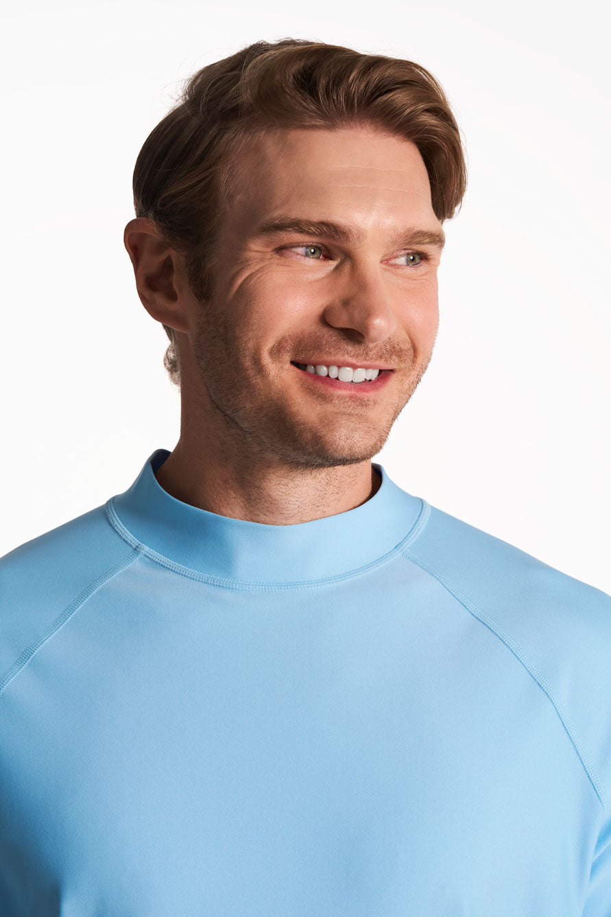 Men's Tulum Short Sleeve Surf Rash Guard | Artic Blue