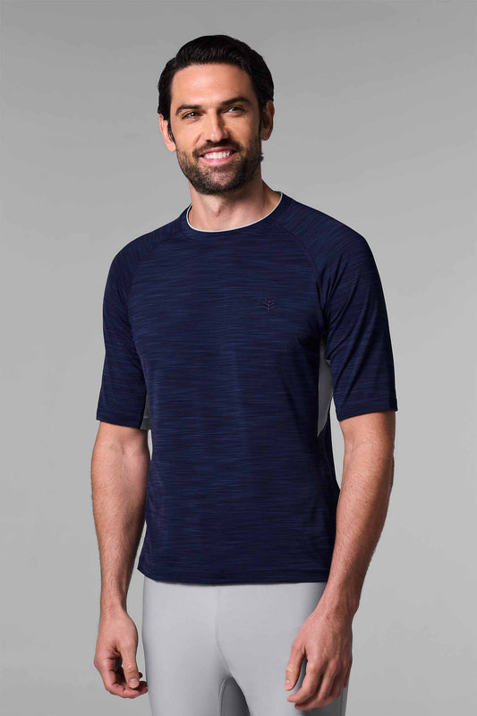 Men's Ultimate Short Sleeve Rash Guard | Navy Line