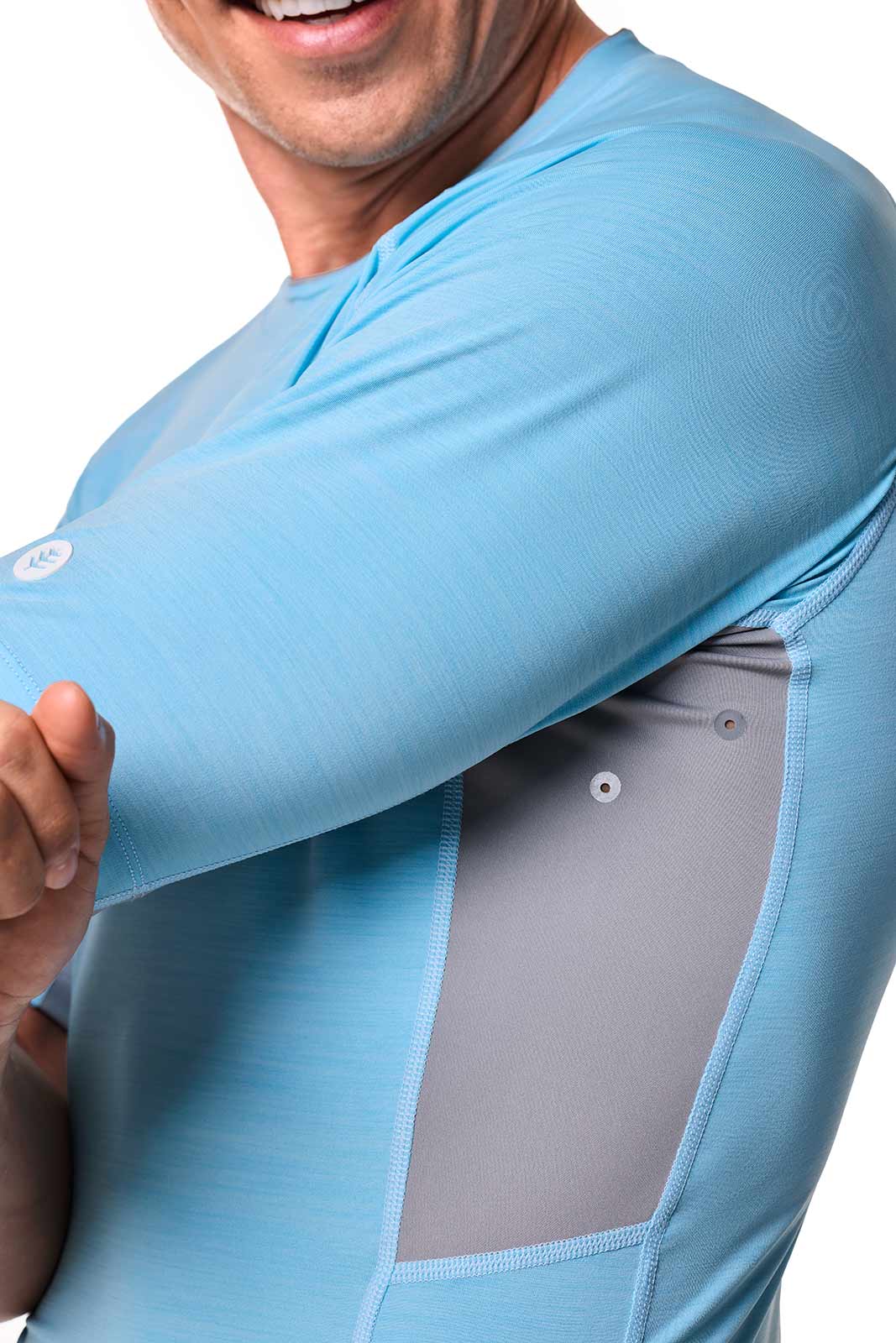 Men's Ultimate Short Sleeve Rash Guard | Arctic Blue Line Texture