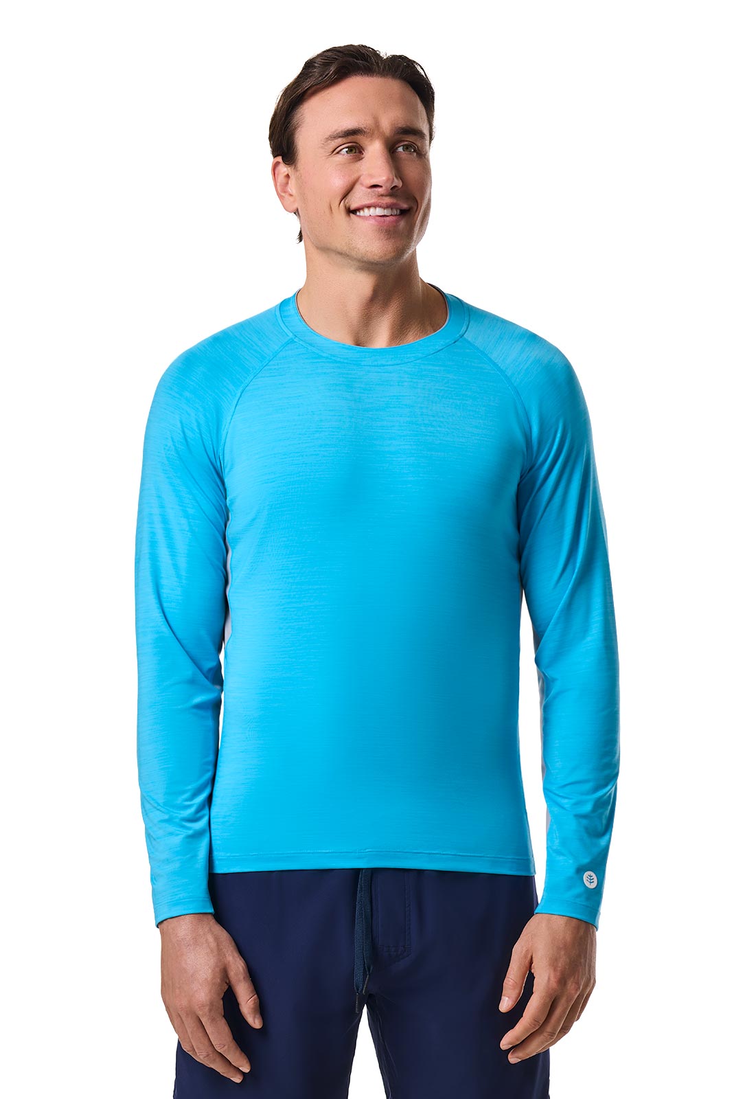 Men's Ultimate Long Sleeve Rash Guard | Malibu Blue Line Texture