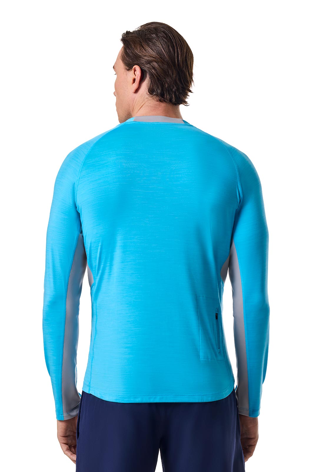 Men's Ultimate Long Sleeve Rash Guard | Malibu Blue Line Texture