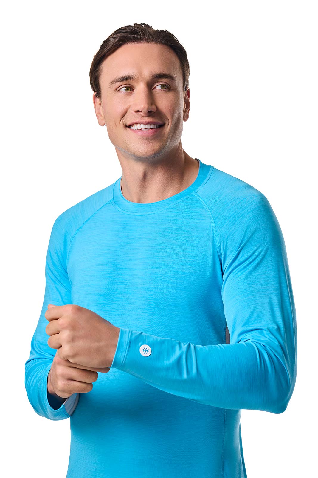 Men's Ultimate Long Sleeve Rash Guard | Malibu Blue Line Texture