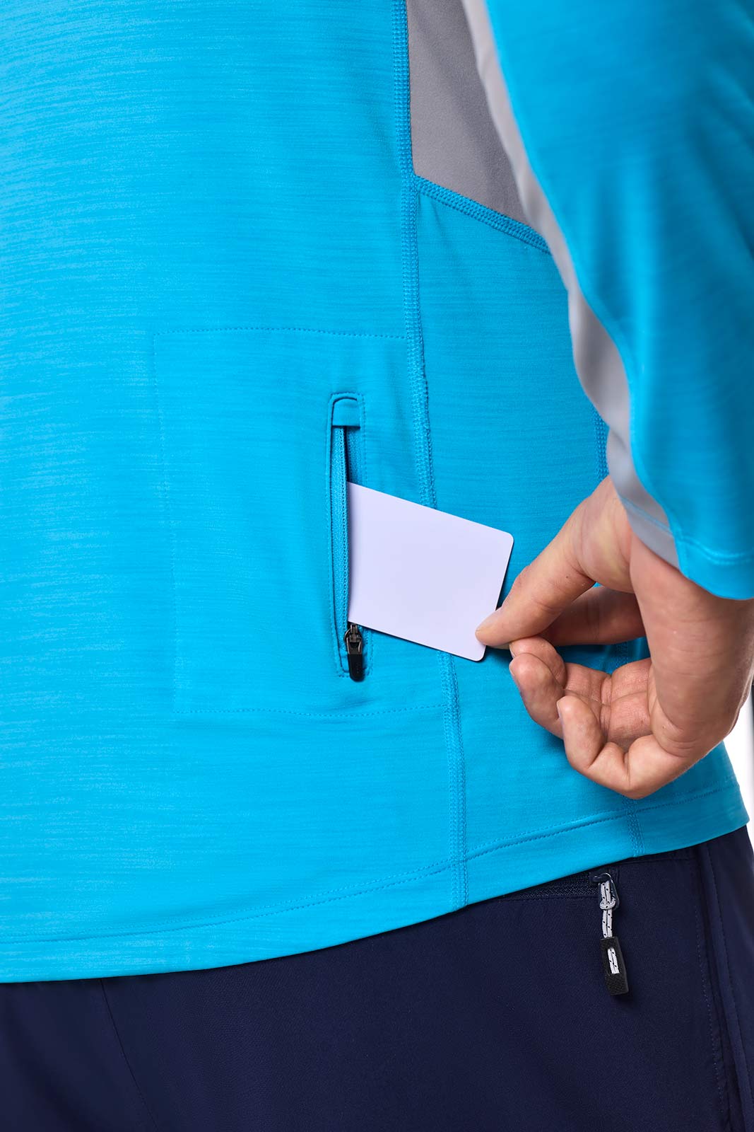 Men's Ultimate Long Sleeve Rash Guard | Malibu Blue Line Texture