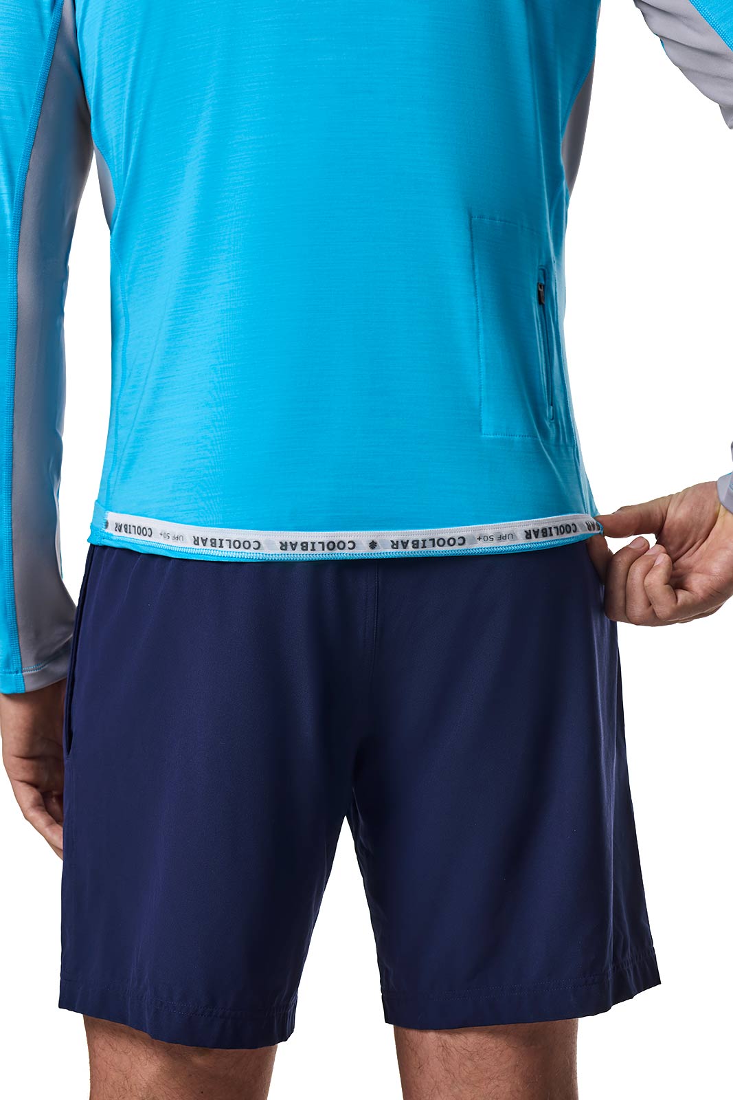 Men's Ultimate Long Sleeve Rash Guard | Malibu Blue Line Texture