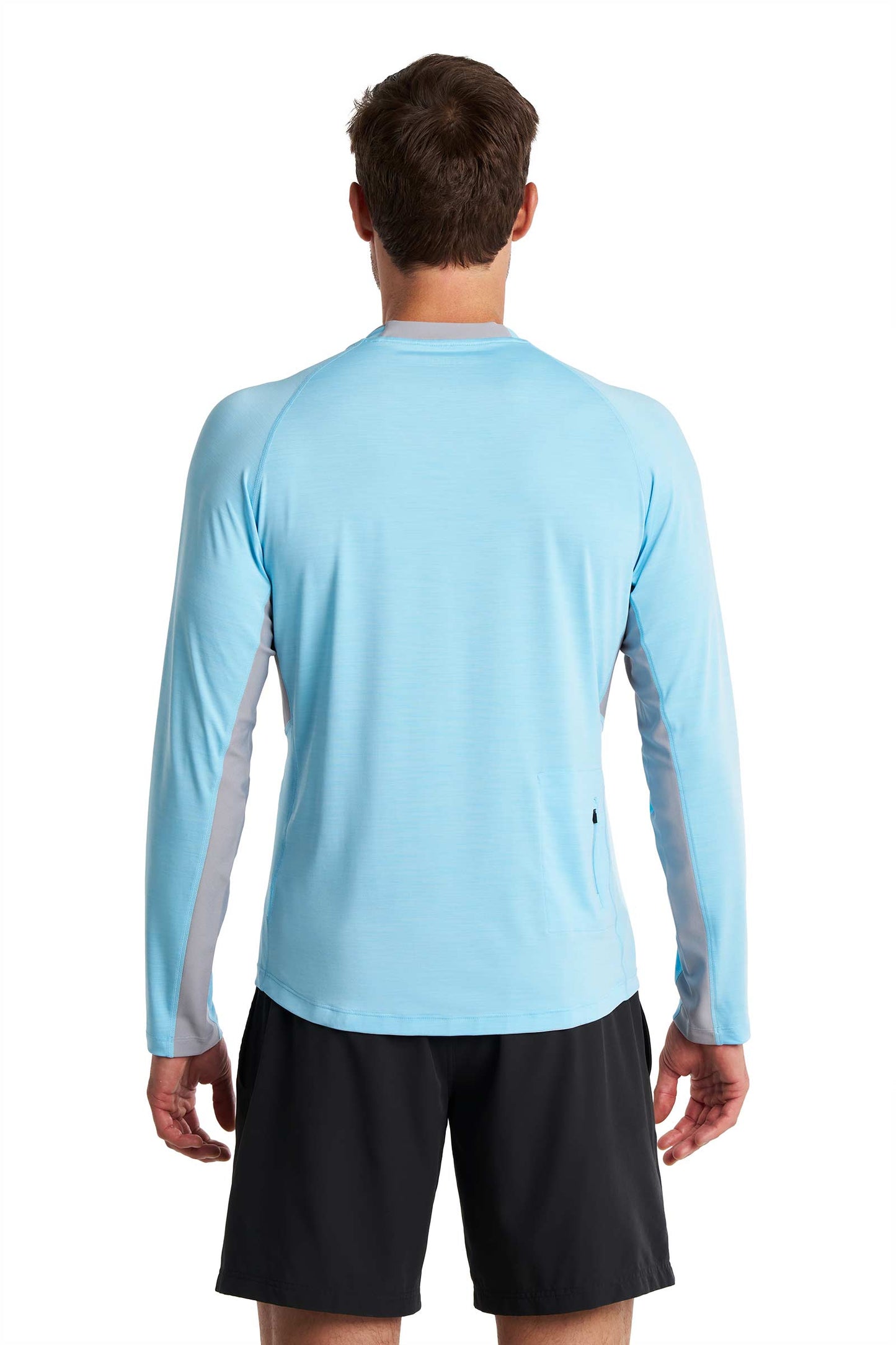 Men's Ultimate Long Sleeve Rash Guard | Arctic Blue Line Texture