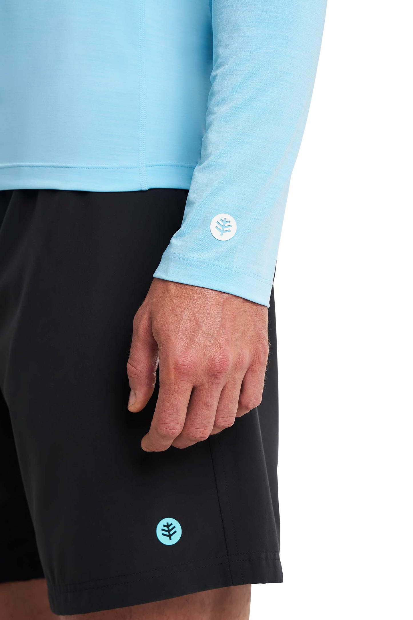 Men's Ultimate Long Sleeve Rash Guard | Arctic Blue Line Texture