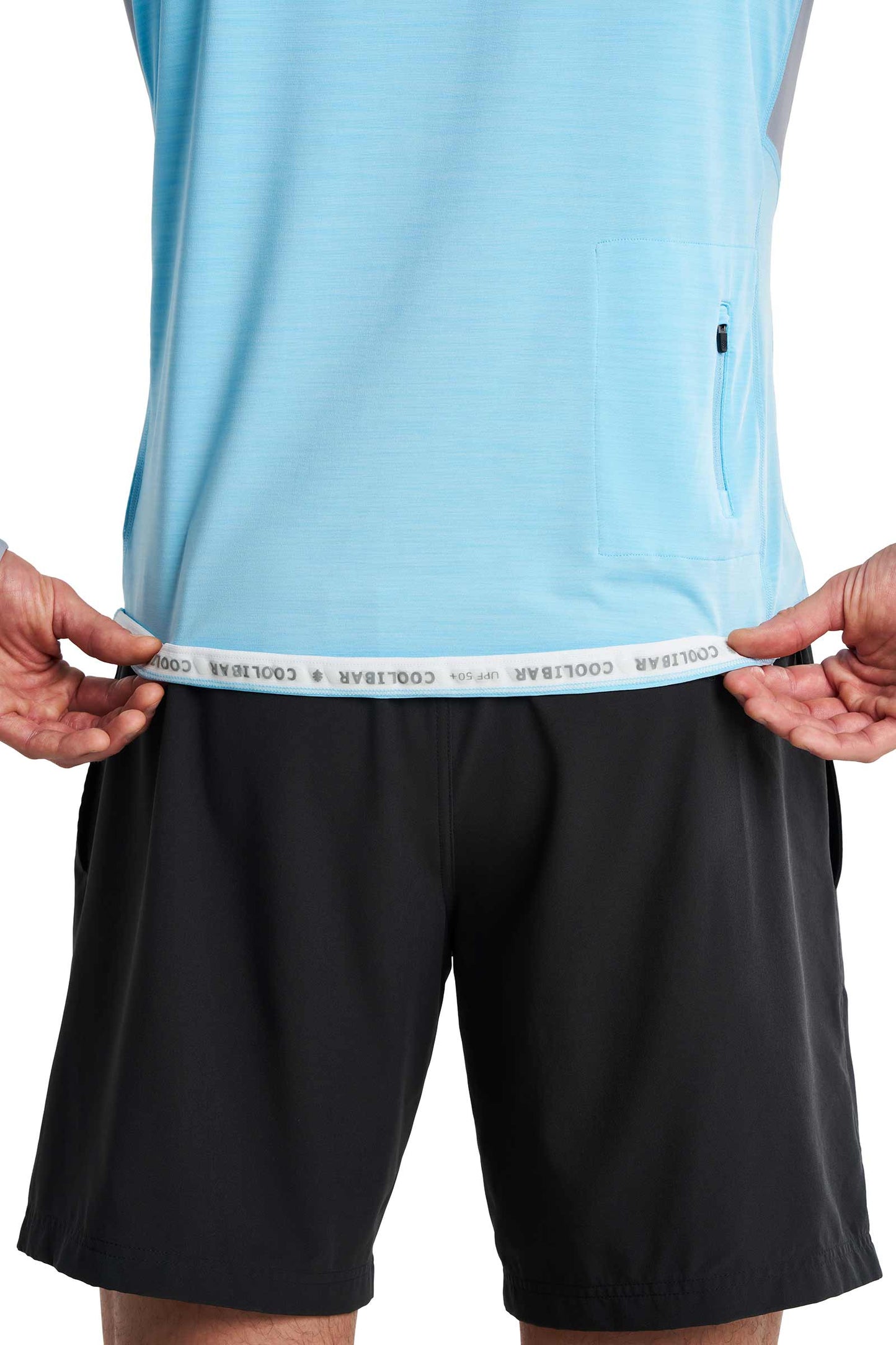 Men's Ultimate Long Sleeve Rash Guard | Arctic Blue Line Texture