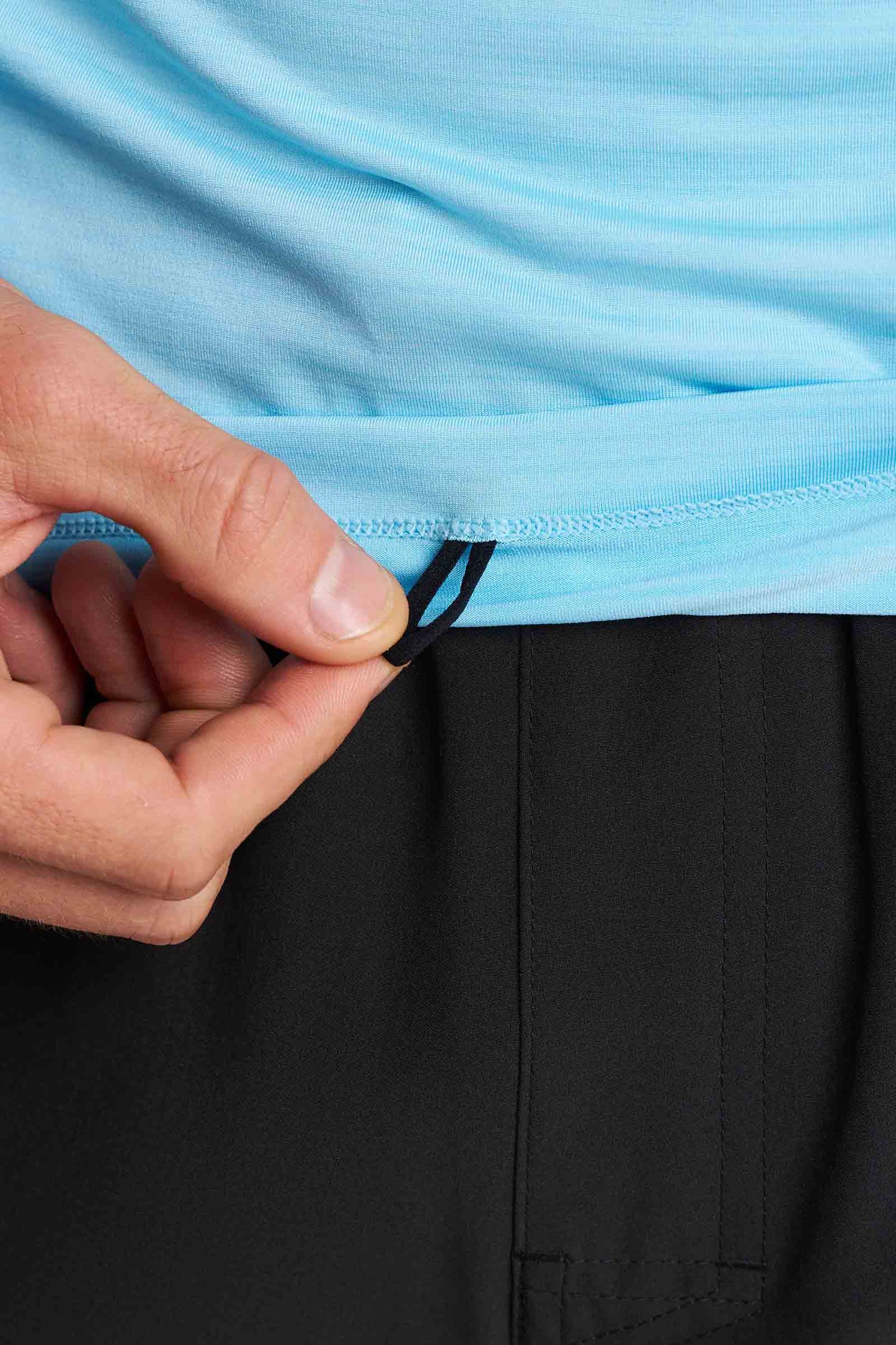 Men's Ultimate Long Sleeve Rash Guard | Arctic Blue Line Texture