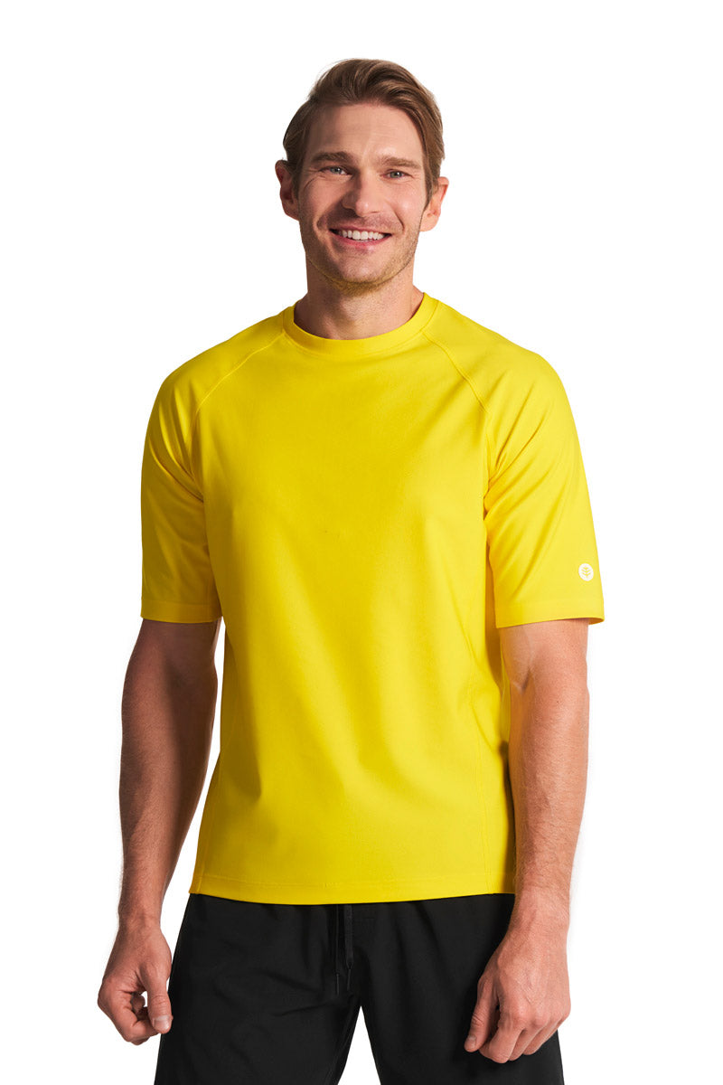 Men's Hightide Short Sleeve Swim Shirt | Bold Yellow