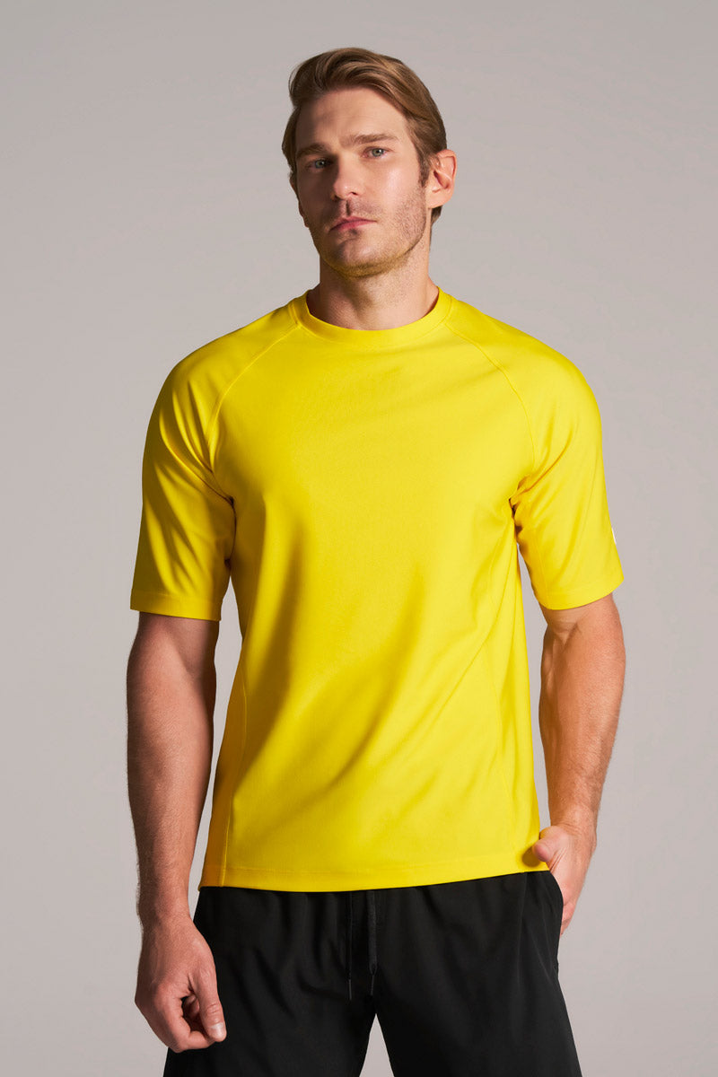 Men's Hightide Short Sleeve Swim Shirt | Bold Yellow